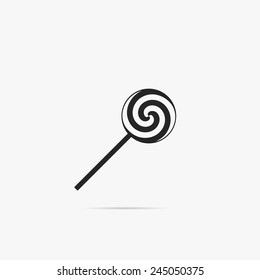 Simple Christmas Candy Cane Icon.