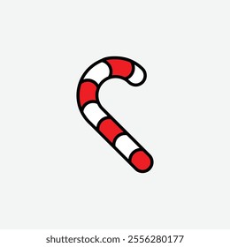 simple christmas candy cane icon