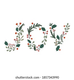 Simple Christmas card design with hand drawn illustration and lettering. Vector Simple holiday card. Holiday modern composition with decorations for cards, posters, t-shirts, ets.