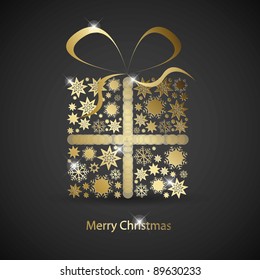 Simple christmas card with gift