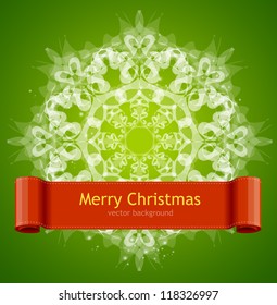 Simple Christmas card with white snowflakes