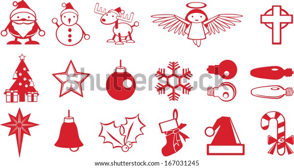 Simple Christmas Components Vector Santa Snowman Stock Vector Royalty Free