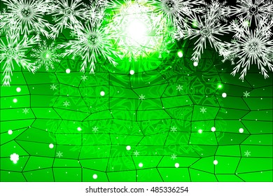 simple christmas green background with snowflake. vector illustration. for design