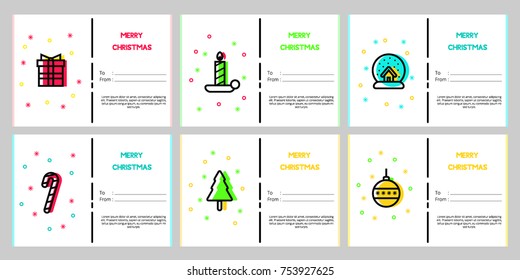 Simple Christmas greeting cards vector
