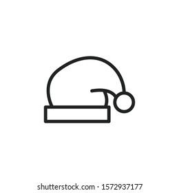 Simple christmas hat icon. Stroke pictogram. Vector illustration isolated on a white background. Premium quality symbol. Vector sign for mobile app and web sites.