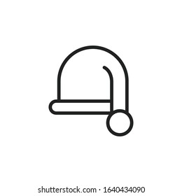 Simple christmas hat icon. Stroke pictogram. Vector illustration isolated on a white background. Premium quality symbol. Vector sign for mobile app and web sites.