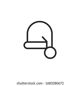 Simple christmas hat icon. Stroke pictogram. Vector illustration isolated on a white background. Premium quality symbol. Vector sign for mobile app and web sites.