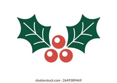 Simple Christmas Holly Sprig Graphic Design