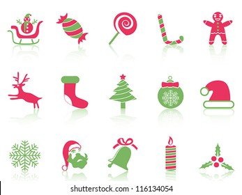 simple Christmas icons set