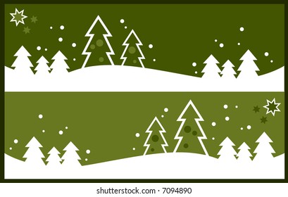 Simple christmas landscape background (vector)
