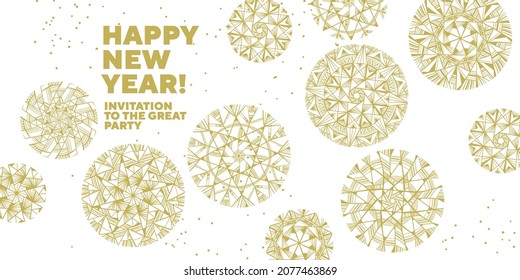 Simple Christmas pattern with geometric motifs on white background. Snowflakes ornaments with retro vibes. Vector for background, fabric, textile, wrap, surface, web and print design.