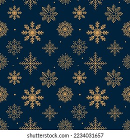 Simple Christmas pattern with geometric motifs. Snowflakes and circles with different ornaments. Retro textile collection. 
