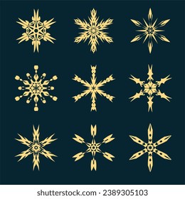 Simple Christmas pattern, geometric pattern, snowflakes and circles. Used for illustration.	