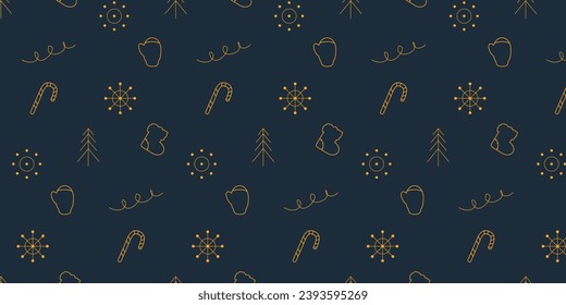 Einfaches Weihnachtsmuster, goldene, geometrische Minimalisten und Symbol