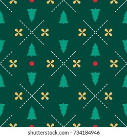 Simple christmas pattern. Minimalistic vector background for invitation, textile design, wallpapers and wrapping paper.