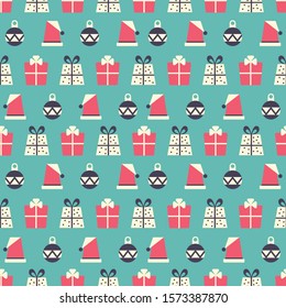 Simple christmas pattern on a blue background.