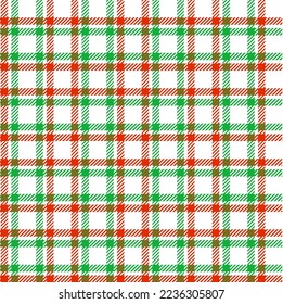 Simple Christmas plaid. Seamless vector green, red and white plaid. Suitable for fashion, home decor and stationary.