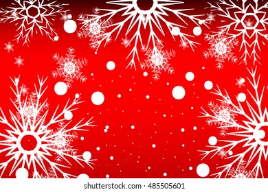 simple christmas red background with snowflake. vector illustration. for design