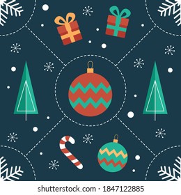 Simple christmas seamkess bright pattern. Background can be used for wallpapers, pattern fills, web page backgrounds,surface textures