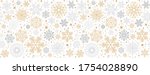 Simple Christmas seamless pattern with geometric motifs. Snowflakes and circles with different ornaments. Retro textile collection. On white background