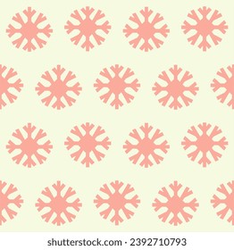 Sencillo patrón de Navidad sin fisuras con motivos geométricos. Copos de nieve y círculos con diferentes ornamentos. Colección textil retro.