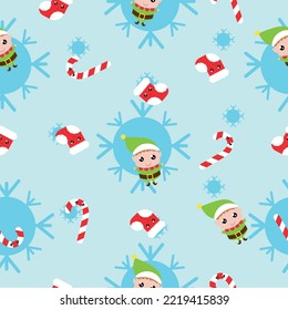 Simple Christmas seamless pattern with New Year elements.