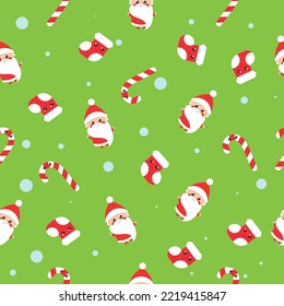 Simple Christmas seamless pattern with New Year elements.