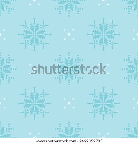 Simple Christmas seamless pattern with Snowflakes. Retro textile collection On light background. Vector illustration