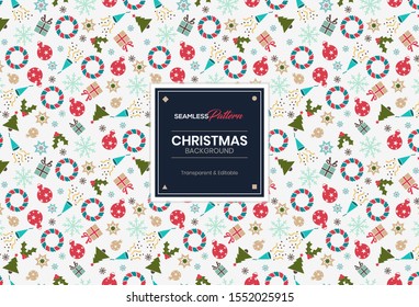 Simple christmas seamless pattern  wallpaper   background consists Mix christmas icons  signs   symbol in simple style   contrast colors 