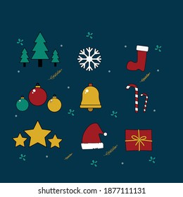 simple christmas shapes vector design