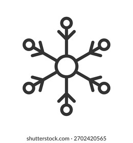 Simple copo de nieve de Navidad dibujado a mano doodle elemento de diseño de estilo plano Ilustración vectorial sobre fondo blanco.
