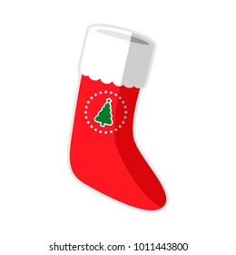 Simple Christmas Sock Vector Graphic Illustration Sign Symbol Design