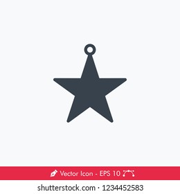 Simple Christmas Star Icon / Vector