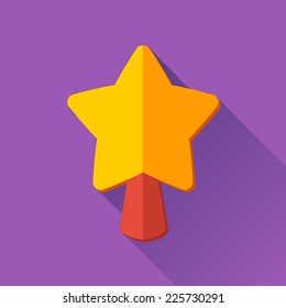 Simple Christmas star vector icon in flat style