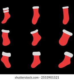 Simple Christmas Stocking Illustration Design Set