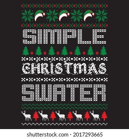 Simple Christmas swater design, vector file.