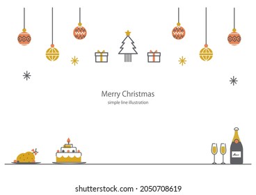 simple Christmas table and balls decorations