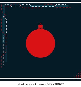 Simple Christmas tree ball. New Year decoration.