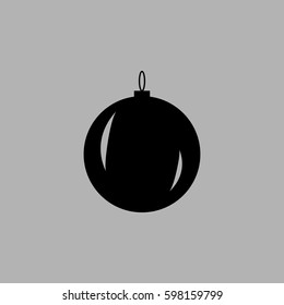 Simple Christmas tree ball. New Year decoration.. Isolated on gray background