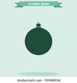 Simple Christmas tree ball. New Year decoration.