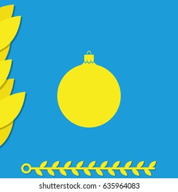 Simple Christmas tree ball. New Year decoration.