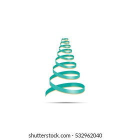 Simple christmas tree in the form of a spiral. Vector