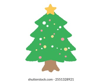 Einfache Weihnachtsbaum handgezeichnete Illustration