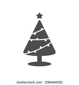 simple christmas tree icon on white background