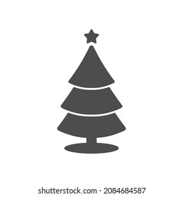 simple christmas tree icon on white background