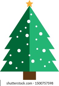 Simple Christmas tree icons in solid style design on white background suitable for Christmas ornament.