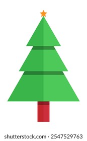 Simple árbol de Navidad. Aislado sobre fondo blanco. Archivo EPS 10.
