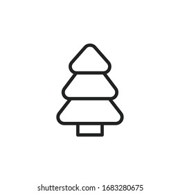 Simple christmas tree line icon. Stroke pictogram. Vector illustration isolated on a white background. Premium quality symbol. Vector sign for mobile app and web sites.