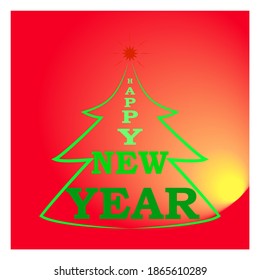 Simple christmas tree original New Year card. Fashion graphic background design. Modern stylish abstract texture. Design flat element. Colorful template for prints, card, poster. Vector illustration.