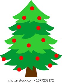 Simple christmas tree with ornaments vector